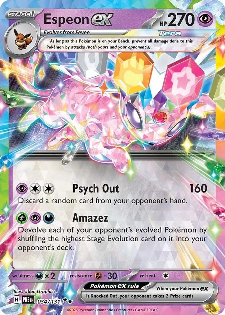 Espeon ex Prismatic Evolutions 34 Pokémon card