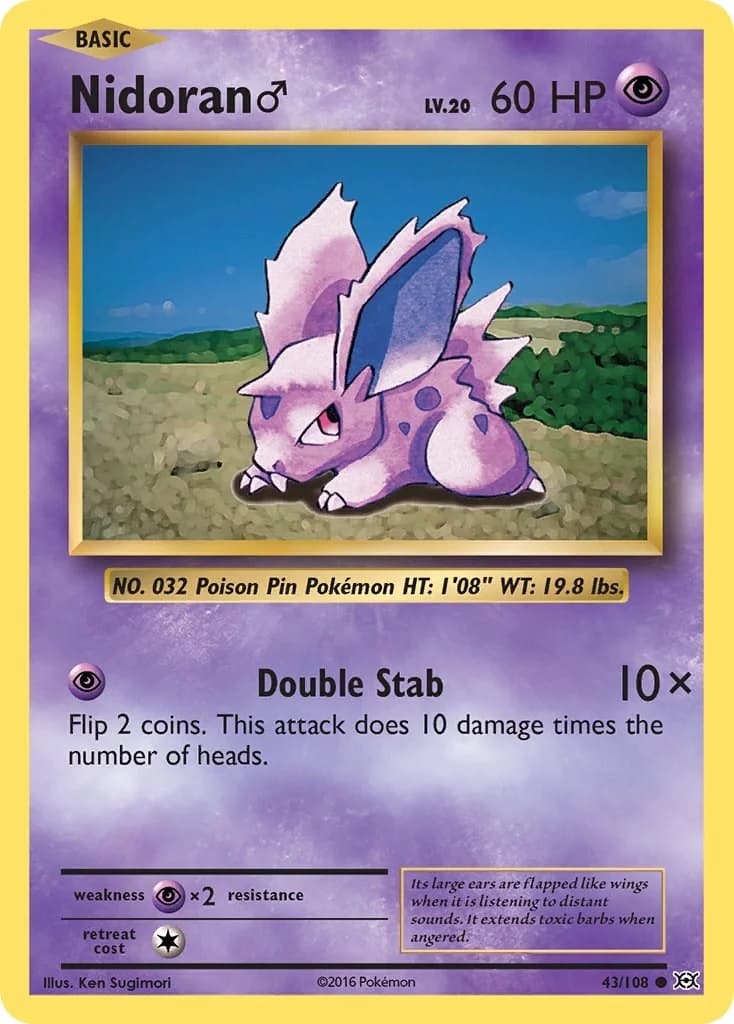Nidoran [Reverse Holo] Evolutions 43 Pokémon card