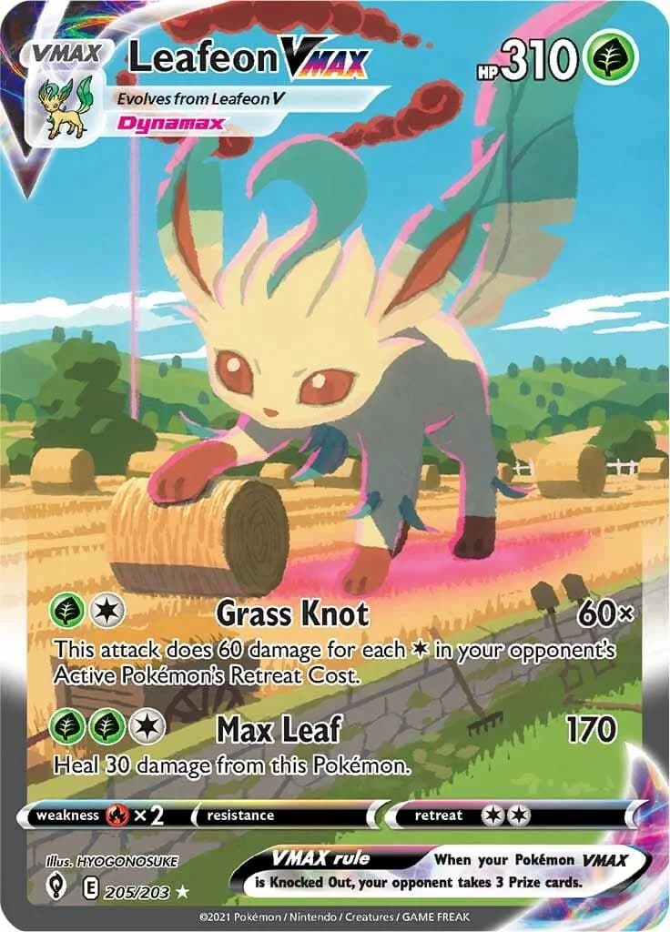 Leafeon VMAX Evolving Skies 205 Pokémon card