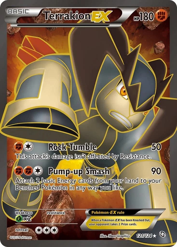 Terrakion EX Dragons Exalted 121 Pokémon card