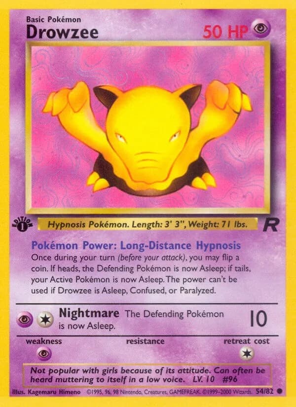 Drowzee [1st Edition] Team Rocket 54 Pokémon card