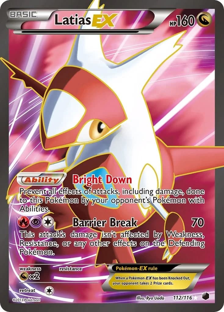 Latias EX Plasma Freeze 112 Pokémon card