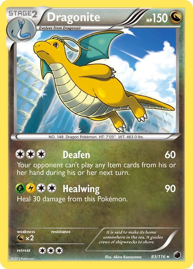 Dragonite [Reverse Holo] Plasma Freeze 83 Pokémon card
