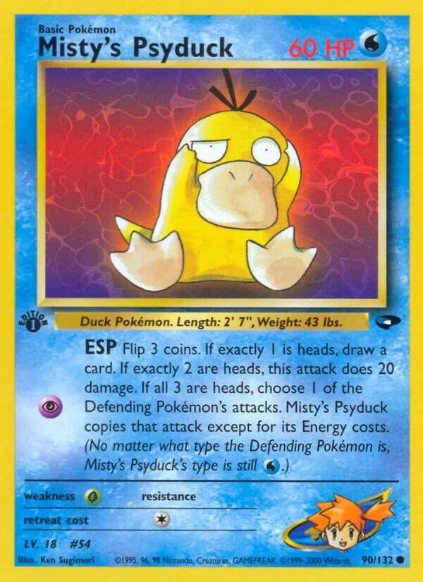 Misty's Psyduck [1st Edition] Gym Challenge 90 Pokémon card