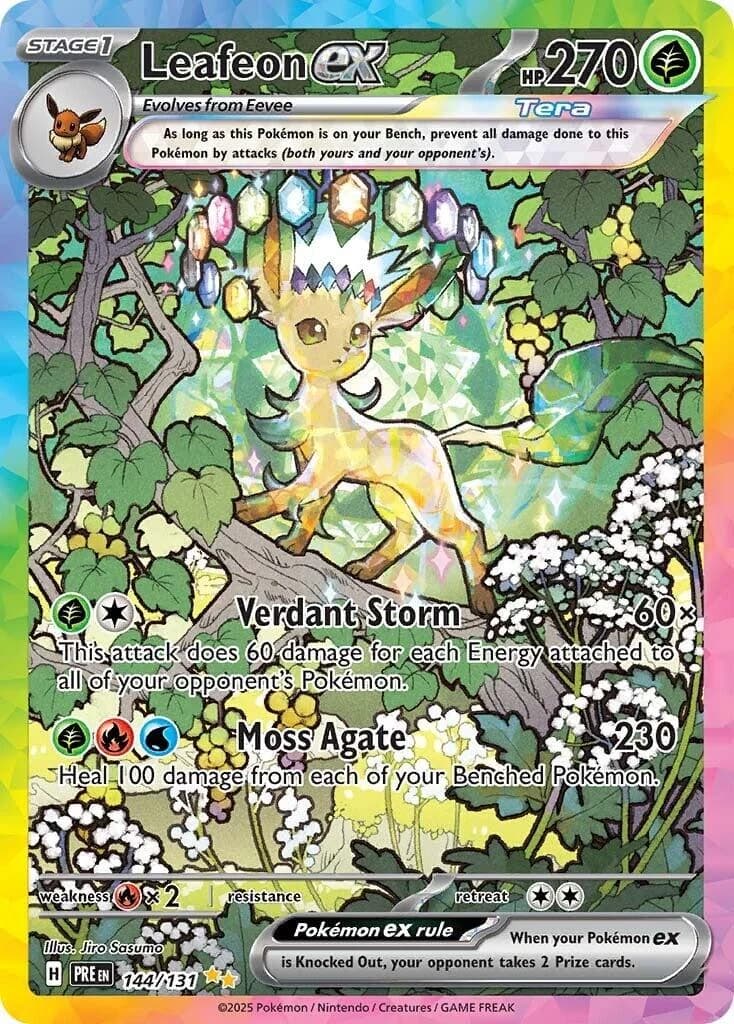Leafeon ex Prismatic Evolutions 144 Pokémon card