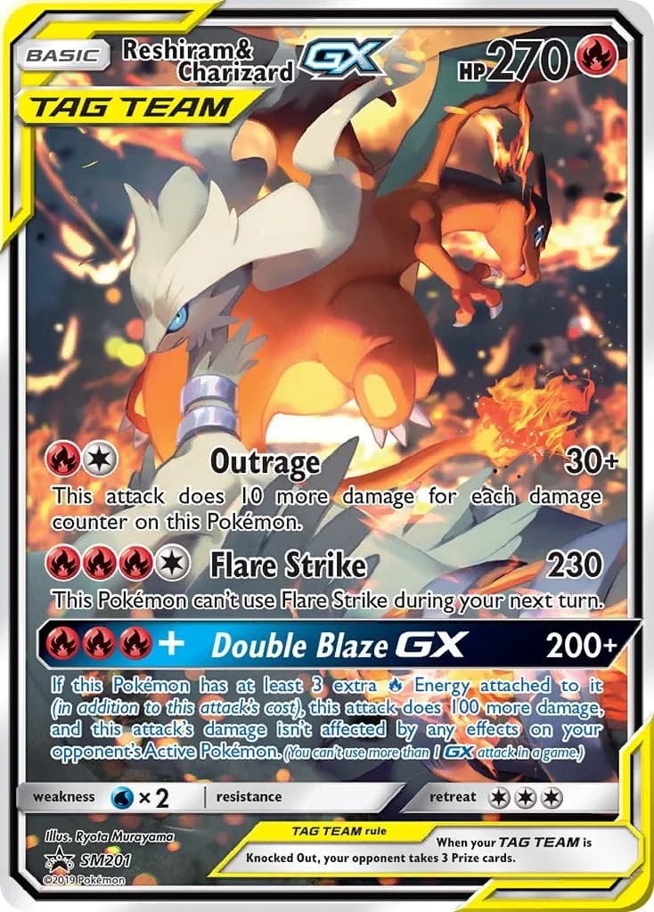Reshiram & Charizard GX Promo SM201 Pokémon card
