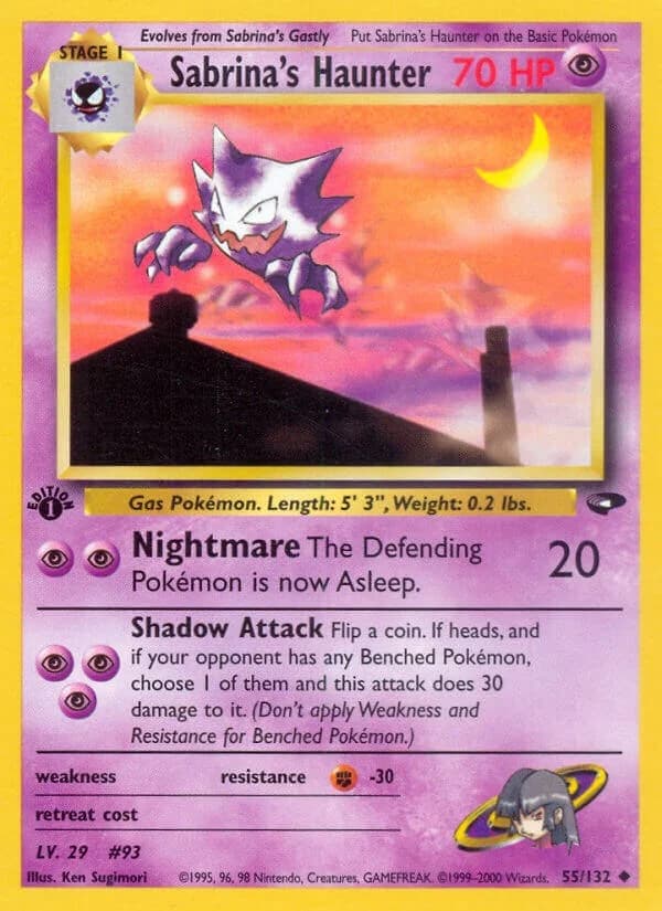 Sabrina's Haunter [1st Edition] Gym Challenge 55 Pokémon card
