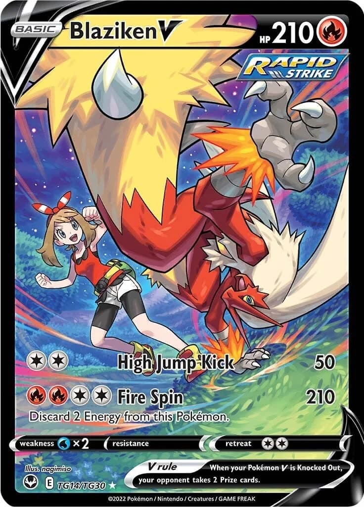 Blaziken V Silver Tempest TG14 Pokémon card