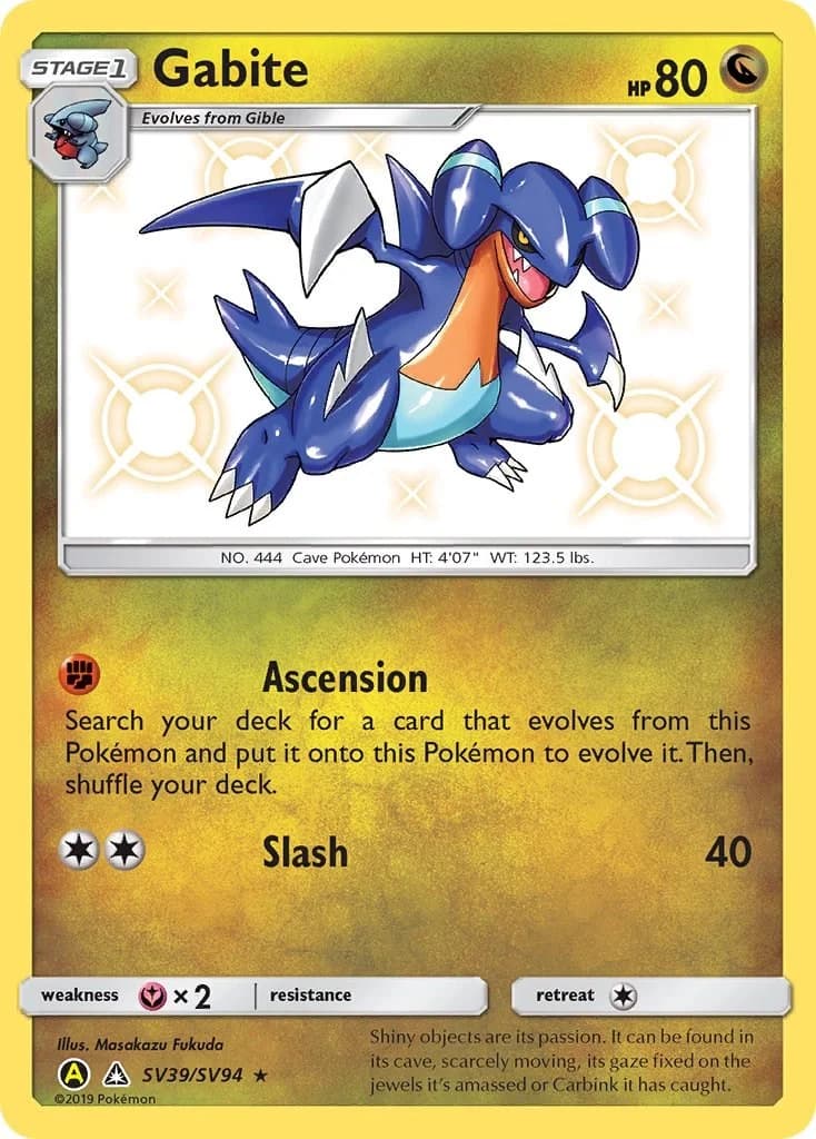 Gabite Hidden Fates SV39 Pokémon card