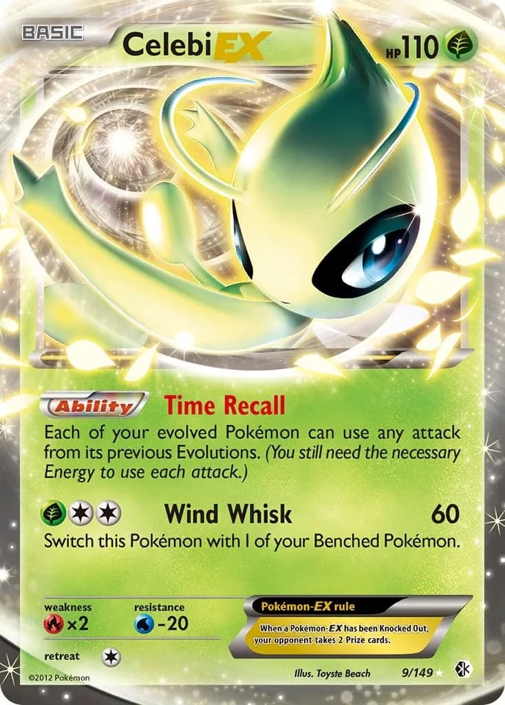 Celebi EX Boundaries Crossed 9 Pokémon card