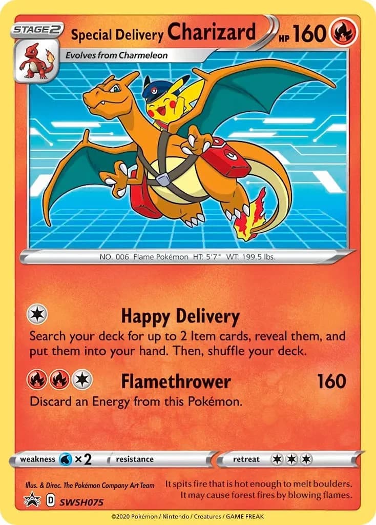 Special Delivery Charizard Promo SWSH075 Pokémon card