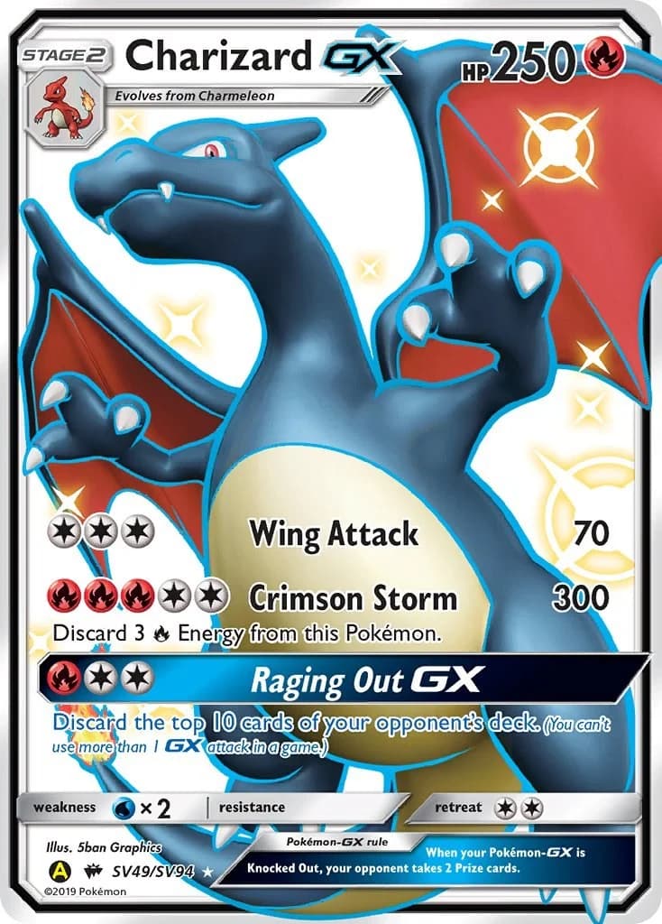 Charizard GX Hidden Fates SV49 Pokémon card