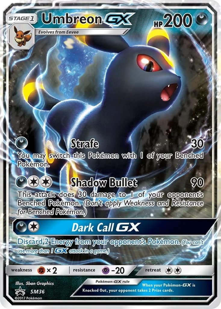 Umbreon GX Promo SM36 Pokémon card