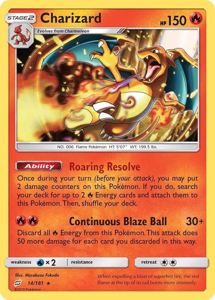 Charizard [Reverse Holo] Team Up 14 Pokémon card