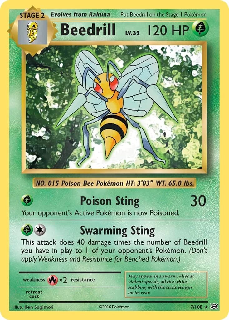 Beedrill [Reverse Holo] Evolutions 7 Pokémon card