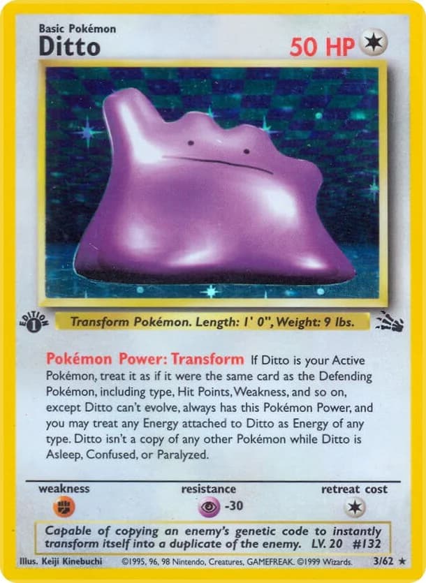 Ditto [1st Edition] Fossil 3 Pokémon card