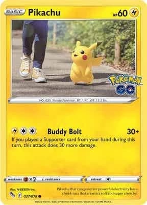 Pikachu Go 27 Pokémon card
