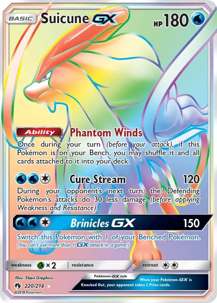 Suicune GX Lost Thunder 220 Pokémon card