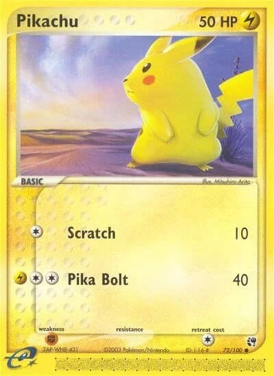 Pikachu Sandstorm 72 Pokémon card