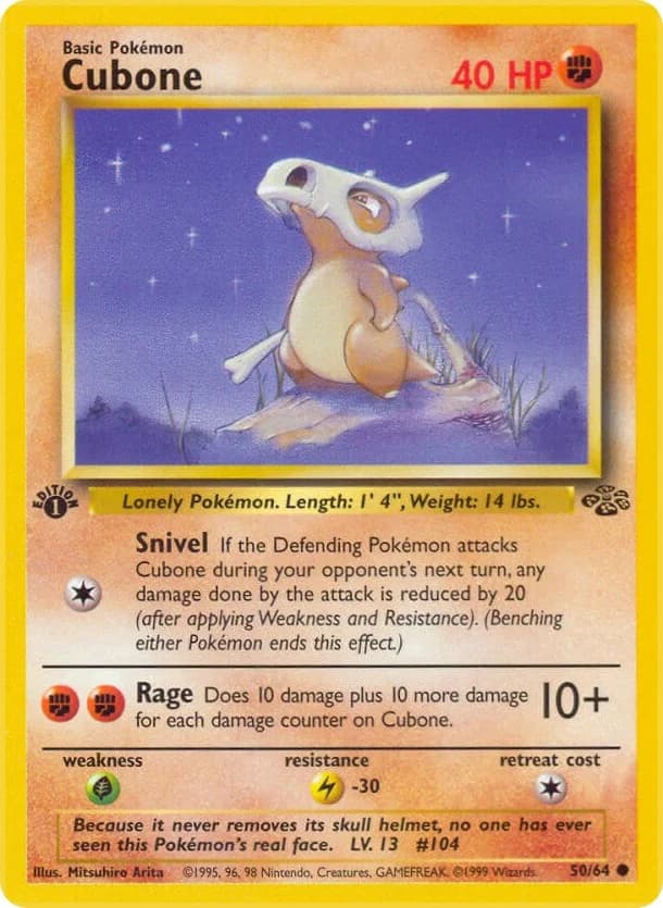 Cubone [1st Edition] Jungle 50 Pokémon card