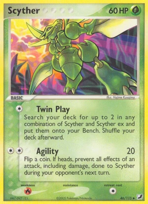 Scyther [Reverse Holo] Unseen Forces 46 Pokémon card
