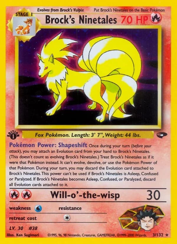 Brock's Ninetales [1st Edition] Gym Challenge 3 Pokémon card