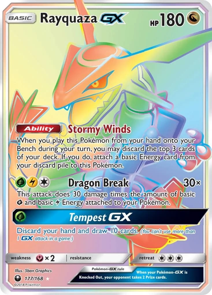 Rayquaza GX Celestial Storm 177 Pokémon card