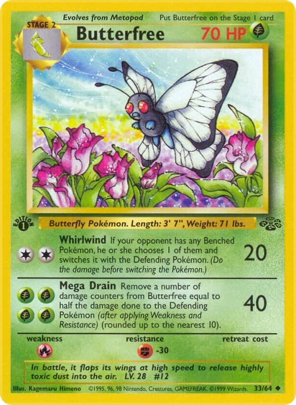 Butterfree [1st Edition] Jungle 33 Pokémon card