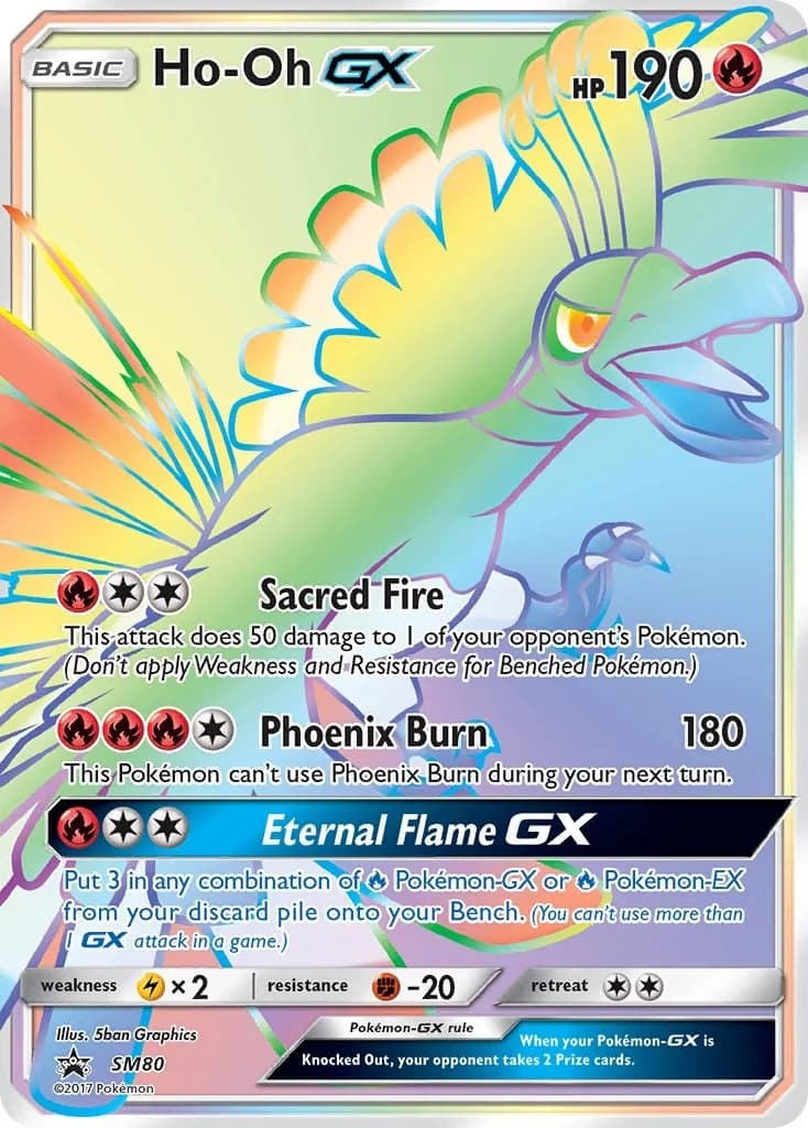 Ho-Oh GX Promo SM80 Pokémon card