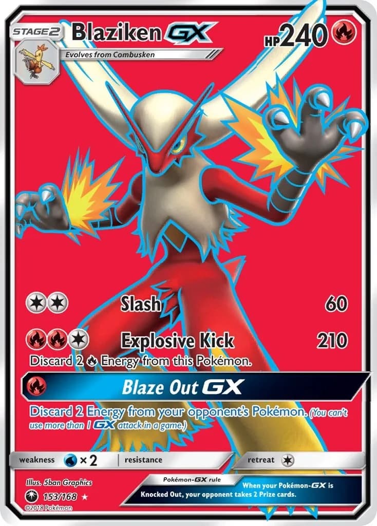 Blaziken GX Celestial Storm 153 Pokémon card