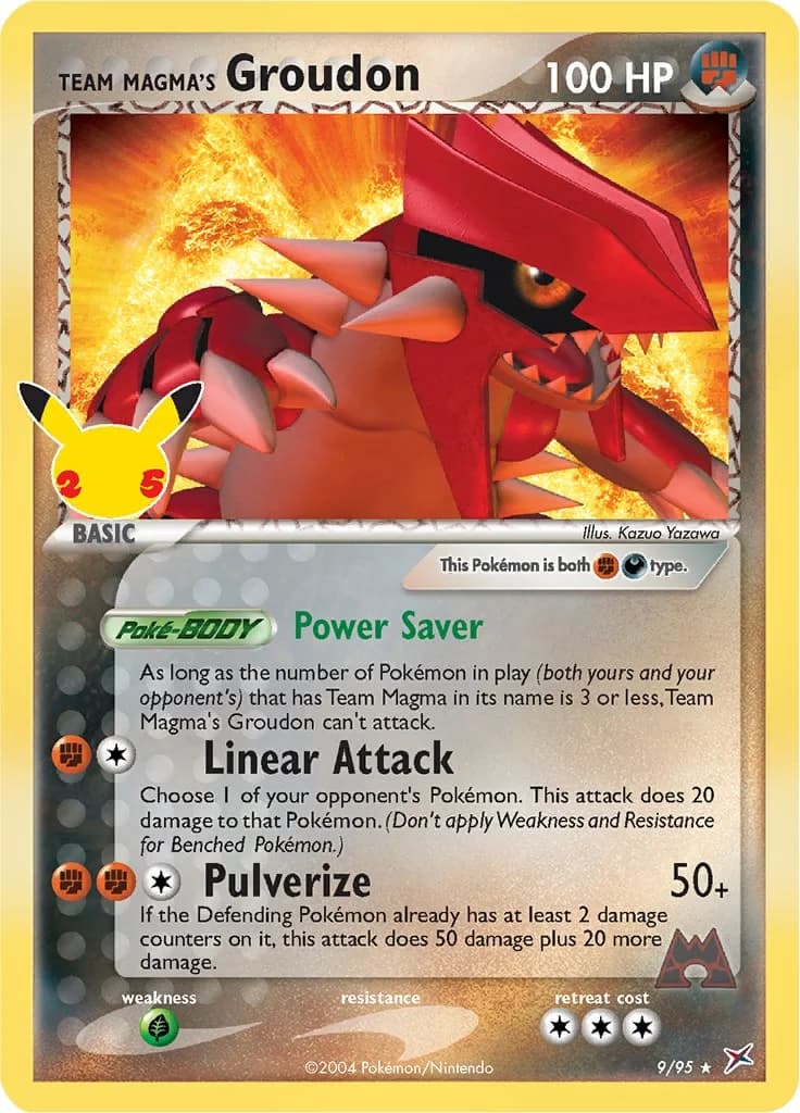 Team Magma's Groudon Celebrations 9 Pokémon card