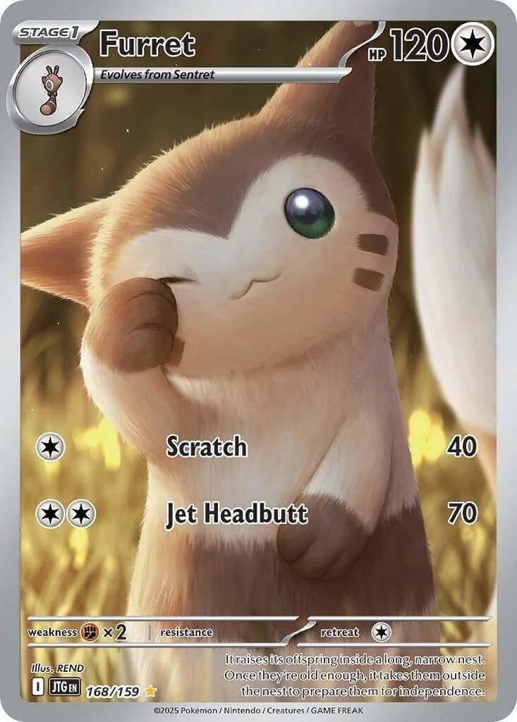 Furret Journey Together 168 Pokémon card