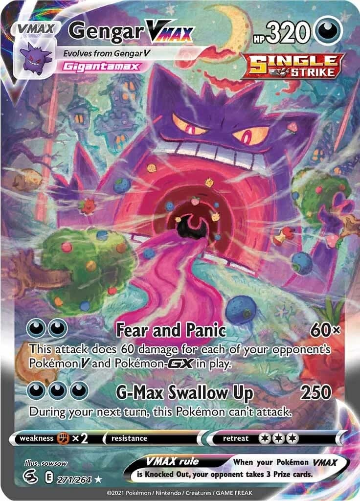 Gengar VMAX Fusion Strike 271 Pokémon card