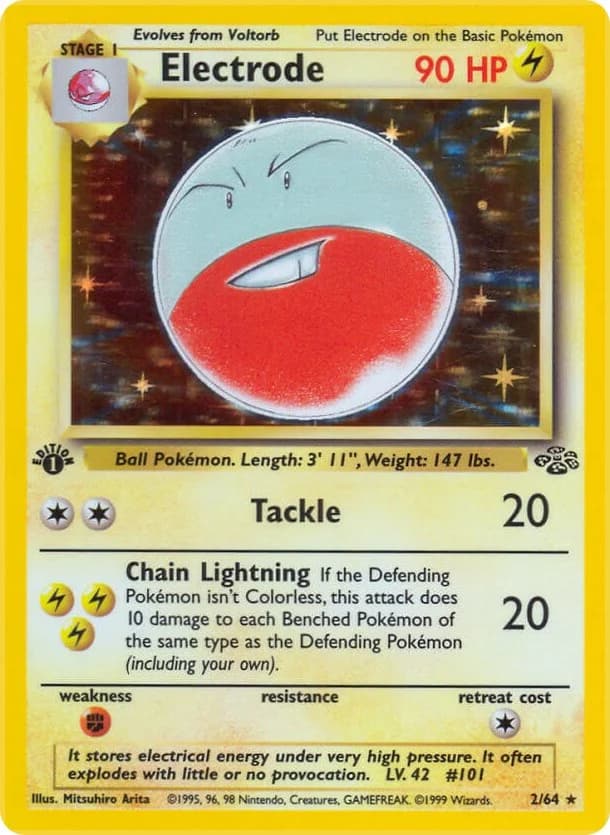 Electrode [1st Edition] Jungle 2 Pokémon card