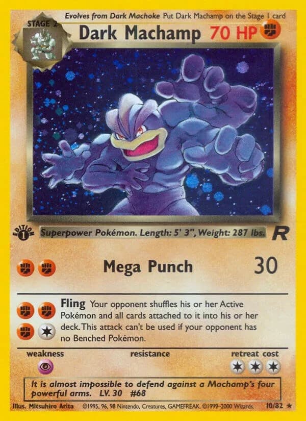 Dark Machamp [1st Edition] Team Rocket 10 Pokémon card