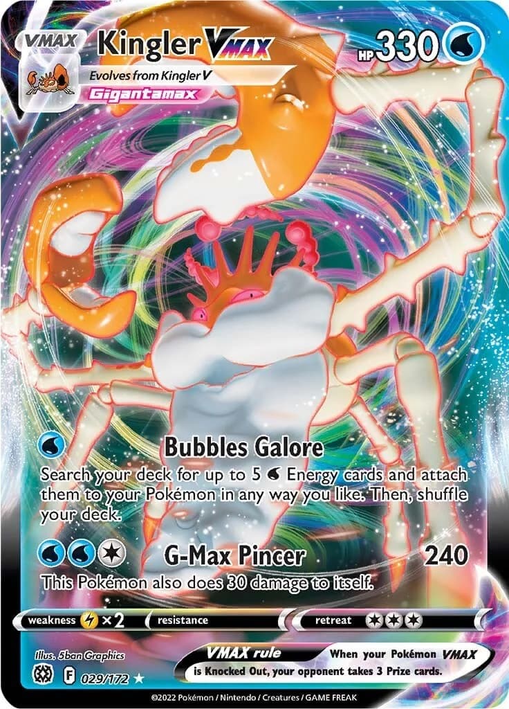 Kingler VMAX Brilliant Stars 29 Pokémon card