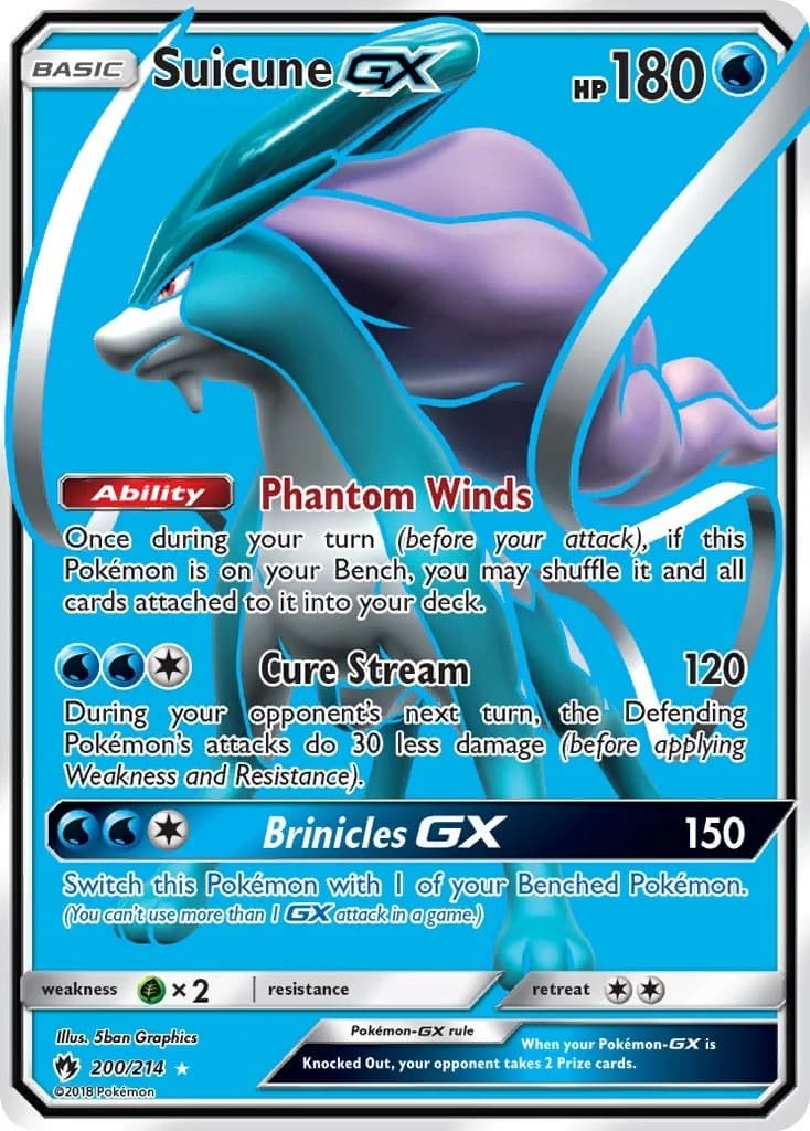 Suicune GX Lost Thunder 200 Pokémon card