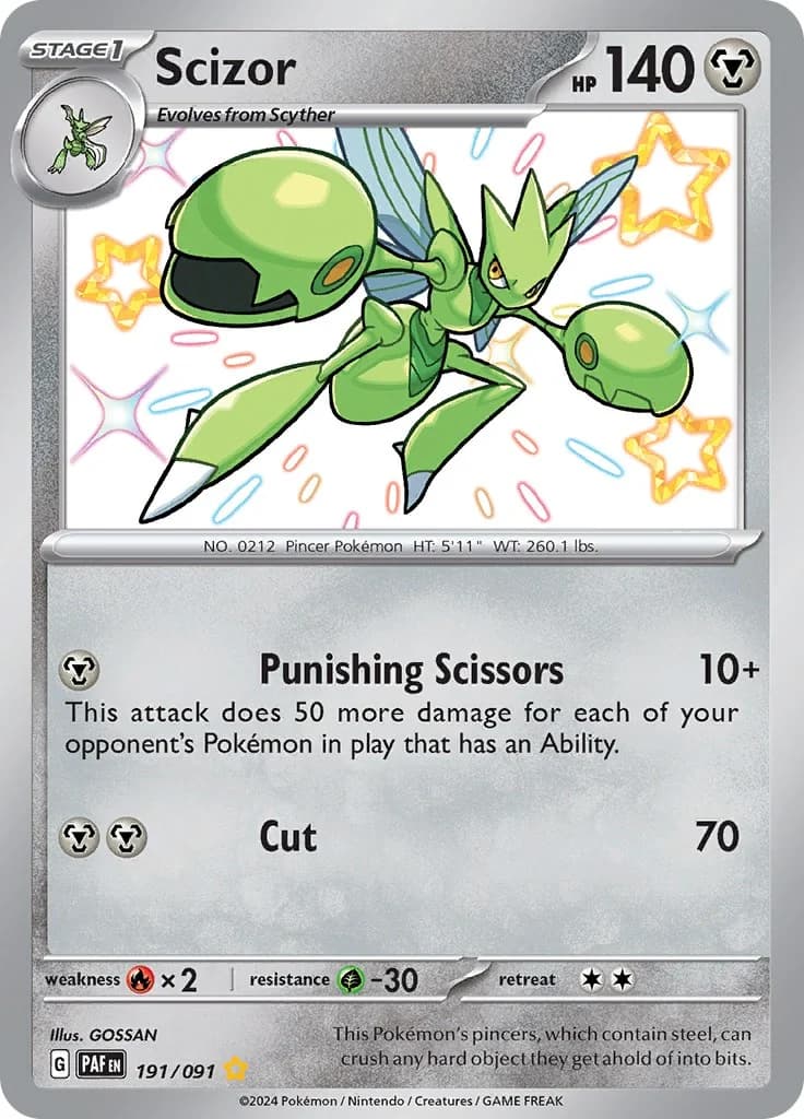 Scizor Paldean Fates 191 Pokémon card