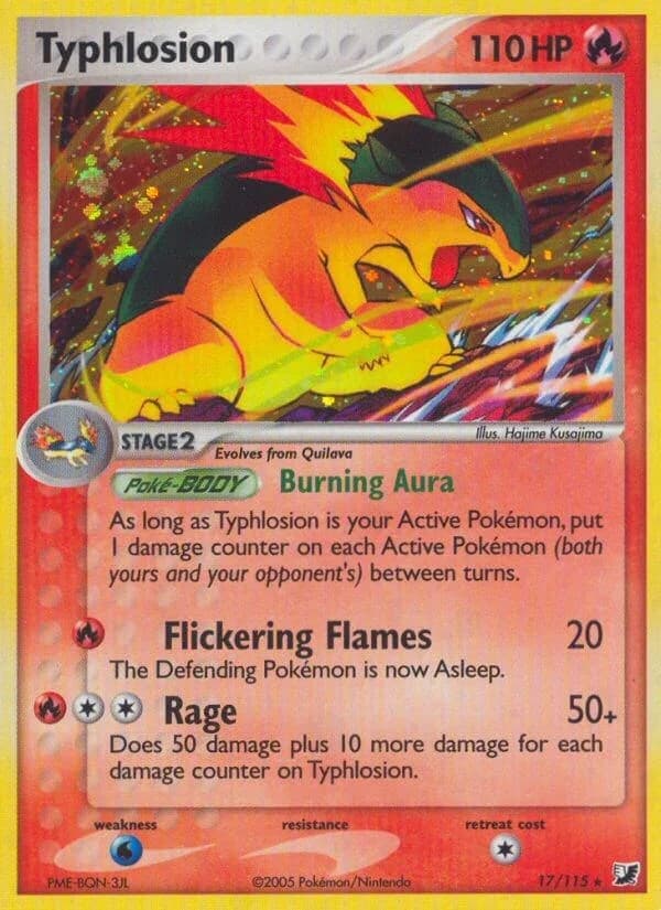 Typhlosion [Reverse Holo] Unseen Forces 17 Pokémon card