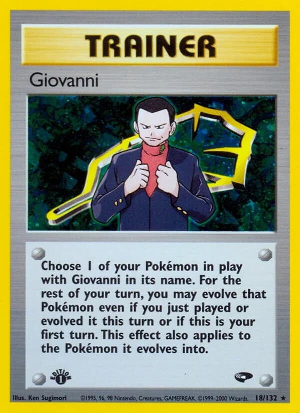 Giovanni [1st Edition] Gym Challenge 18 Pokémon card