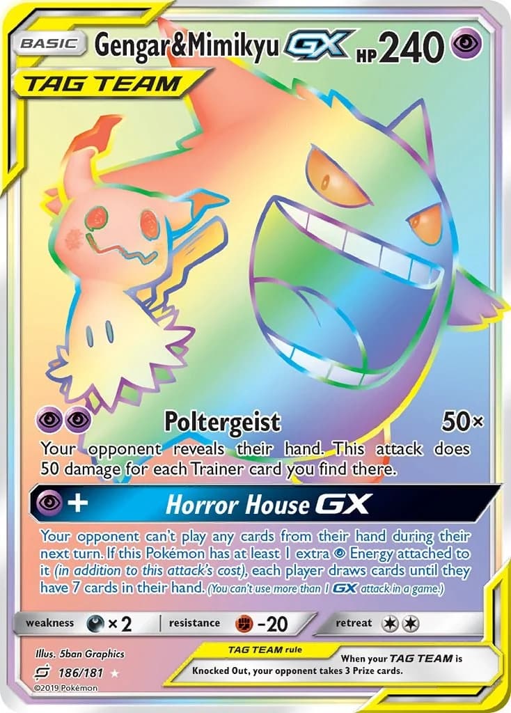 Gengar & Mimikyu GX Team Up 186 Pokémon card