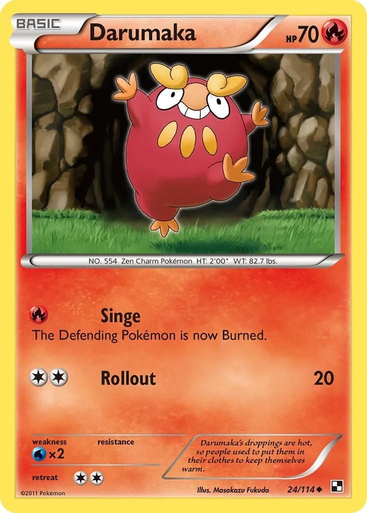 Darumaka [Reverse Holo] Black & White 23 Pokémon card
