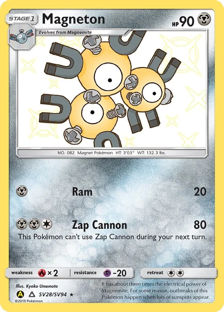 Magneton Hidden Fates SV28 Pokémon card