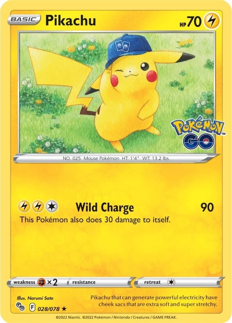 Pikachu [Holo] Go 28 Pokémon card
