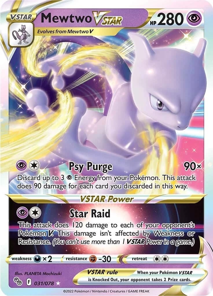 Mewtwo VSTAR Go 31 Pokémon card