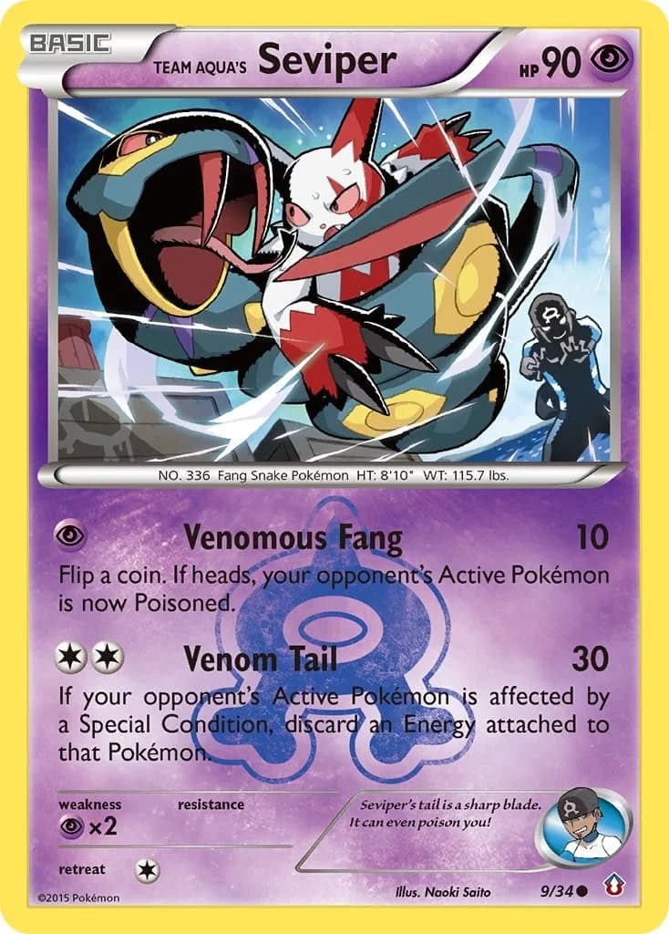 Team Aqua's Seviper [Reverse Holo] Double Crisis 9 Pokémon card