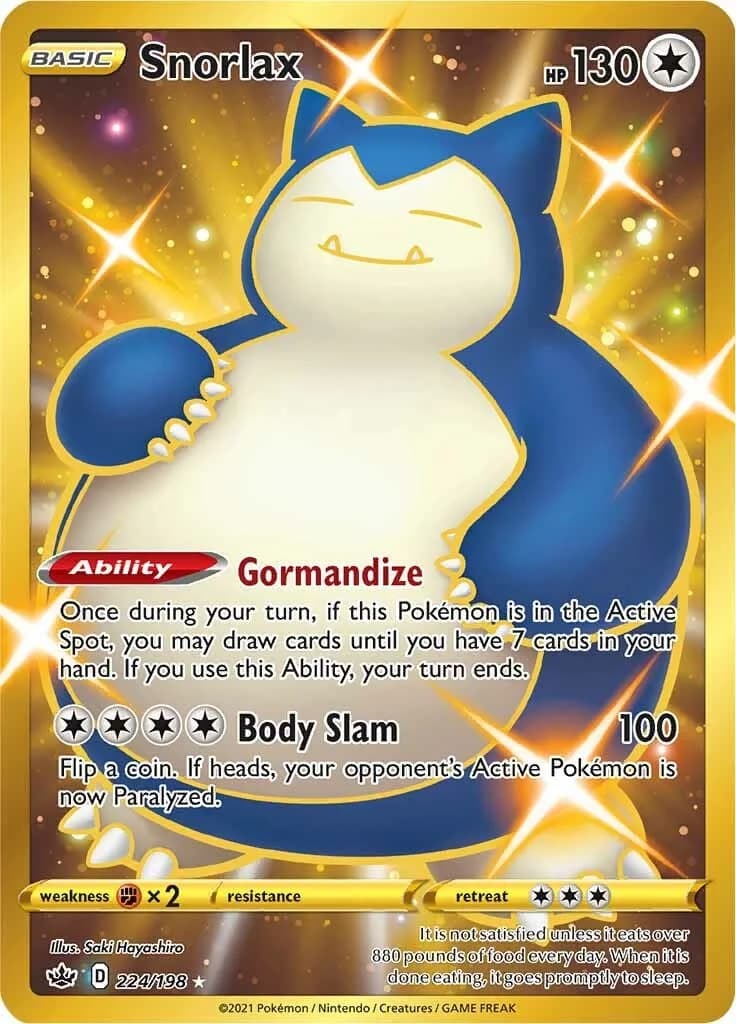 Snorlax Chilling Reign 224 Pokémon card