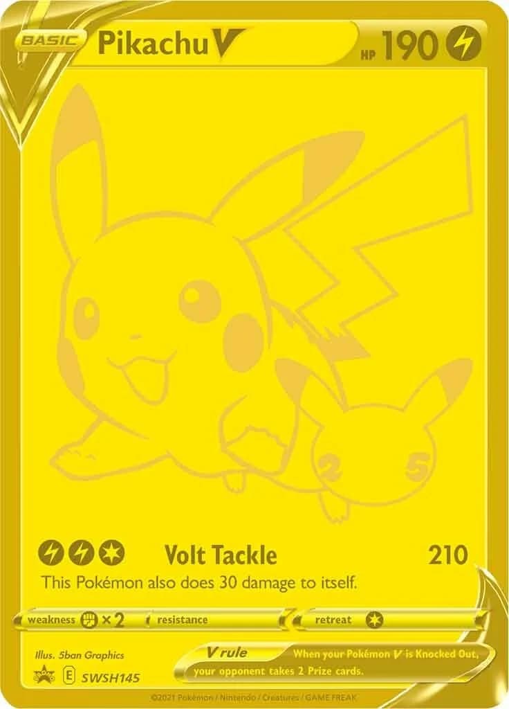 Pikachu V Celebrations SWSH145 Pokémon card