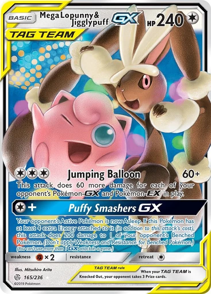 Mega Lopunny & Jigglypuff GX Cosmic Eclipse 165 Pokémon card