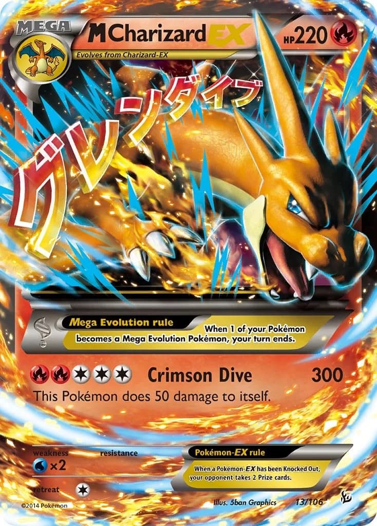 M Charizard EX Flashfire 13 Pokémon card